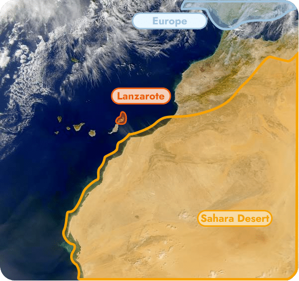 Lanzarote, Canary Island on the map